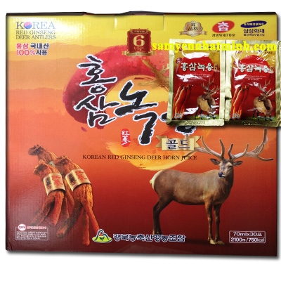 Thực Phẩm Chức Năng: Nước hồng sâm nhung hươu ( 70ml x 30 gói )