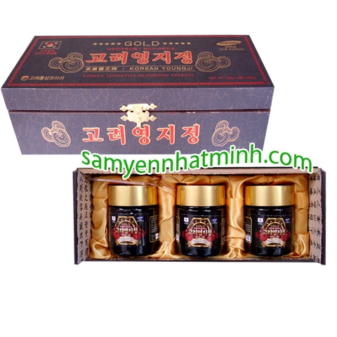 Cao Linh Chi Đỏ hộp gỗ đen YoungJi Hàn Quốc 120g x 3 lọ