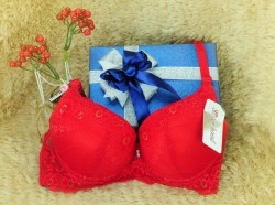 Áo Sister 118-34 đỏ đệm dày ren đính kim