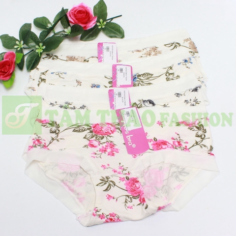 Quần lót No'bra 180 cotton hoa hồng