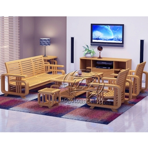 BỘ SOFA GỖ SỒI NOVA  7 MÓN