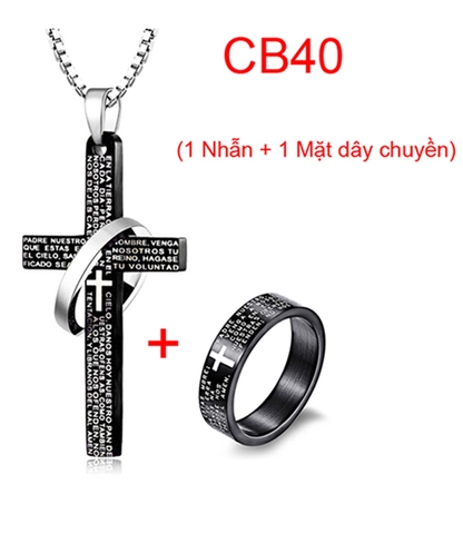 Combo nhẫn và mặt dây chuyền thánh giá CB40