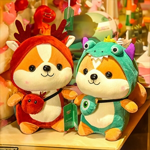 Gấu Bông Chó Shiba Cosplay mềm mịn size nhỏ 25 cm