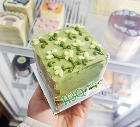 Bánh gato kem tươi trà xanh Nhật Bản mini H3Q Miki làm từ bơ sữa New Zealand (7,5x7x6cm)