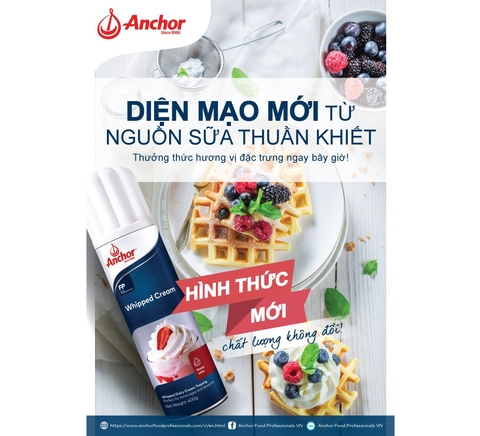 Whipped Cream dạng xịt Anchor Bỉ 400g