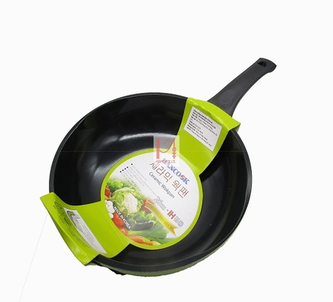 Chảo gốm sâu lòng chống dính đáy từ Hancook Hàn Quốc 28cm