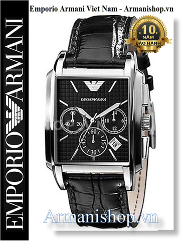 ⌚️Đồng Hồ Nam Emporio Armani Mặt Vuông Dây Da Đen AR0478