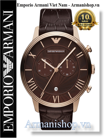 ⌚️Đồng Hồ Nam Emporio Armani Cổ Điển Dây Da Nâu AR1616