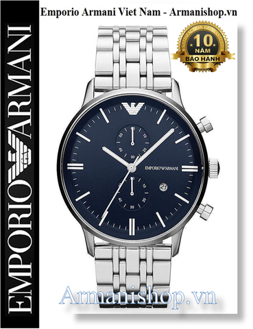 ⌚️Đồng Hồ Nam Emporio Armani Dây Kim Loại Mặt Xanh AR1648