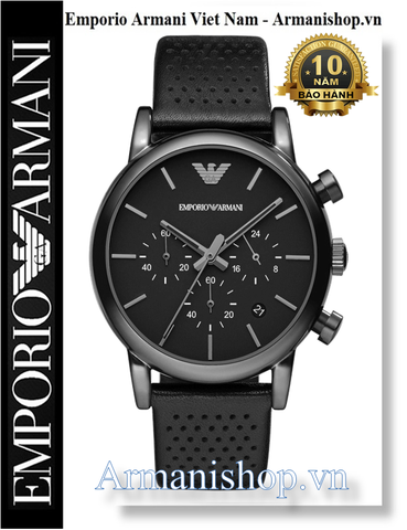 ⌚️Đồng Hồ Nam Emporio Armani Thời Trang Dây Da Full Đen AR1737