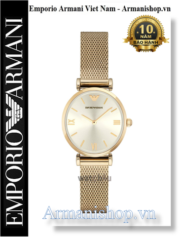 ⌚️Đồng Hồ Nữ Emporio Armani Dây Lưới Mesh Vàng Gold AR1957