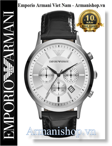 ⌚️Đồng Hồ Nam Emporio Armani 6 Kim Dây Da Mặt Trắng AR2432