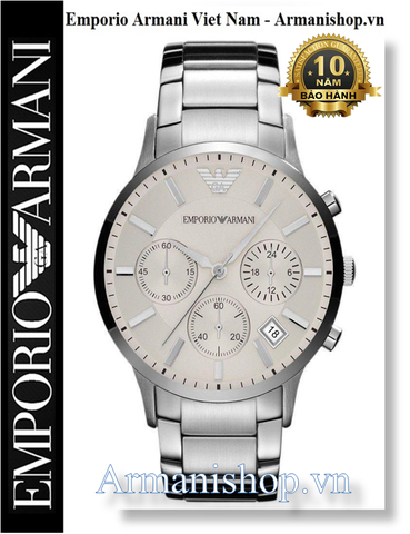 ⌚️Đồng Hồ Nam Emporio Armani 6 Kim Dây Kim Loại Mặt Trắng AR2458