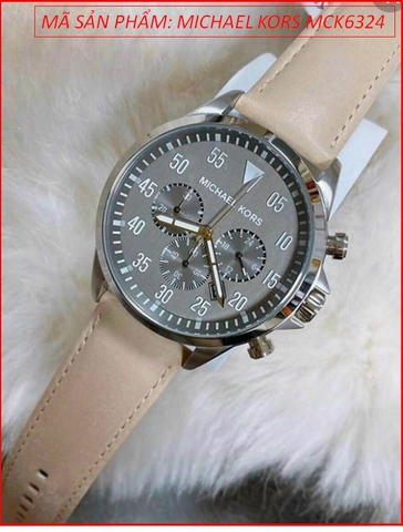 Đồng hồ Michael Kors Nam Chronograph Thời Trang Dây Da Xám (44mm)