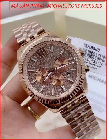 Đồng hồ Michael Kors Nam Full Đá Swarovski Rose Gold Luxury (44mm)