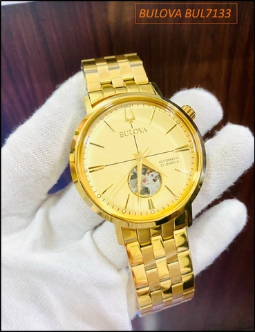 Đồng hồ Nam Bulova Luxury Vàng FullGold Automatic mặt Vàng (40mm)