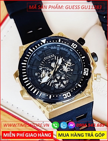 Đồng hồ Nam Guess Thể Thao Chronograph Dây Silicone Đen (45mm)