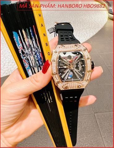 Đồng Hồ Nam Hanboro Opera Automatic Rose Gold Dây Silicone (43x50mm)