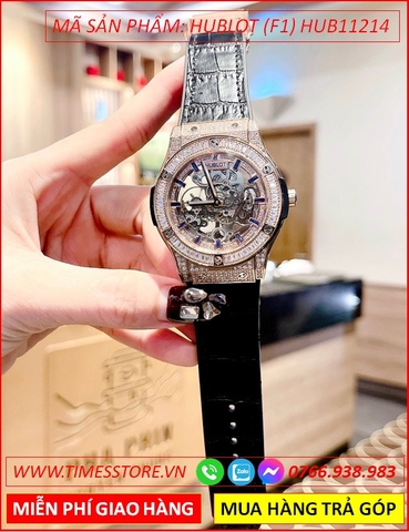 Đồng Hồ Nam Hublot F1 Tourbillon Automatic Đính Đá Rose Gold Lộ Máy (42mm)