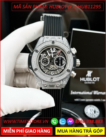 Đồng Hồ Nam Hublot F1 Big Bang King Full Đá Swarovski Dây Silicone (44mm)