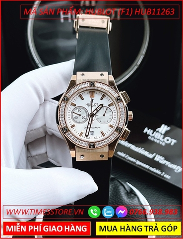 Đồng Hồ Nam Hublot F1 Geneve Chronograph Rose Gold Mặt Trắng (43mm)