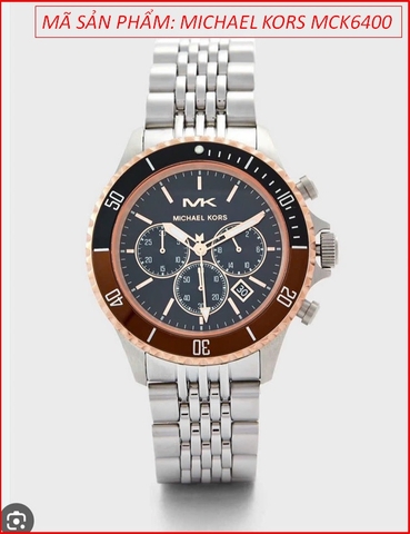 Đồng Hồ Nam Michael Kors Bayville Chronograph Mặt Đen Dây Kim Loại (44mm)