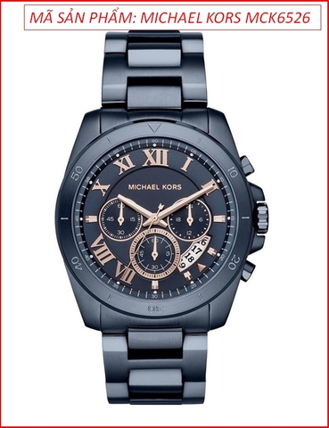 Đồng Hồ Nam Michael Kors Brecken Chronograph Dây Kim Loại Xanh Navy (44mm)