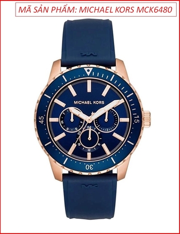 Đồng Hồ Nam Michael Kors Cunningham Mặt Tròn Dây Silicone Xanh (39mm)