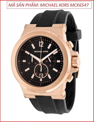 Đồng Hồ Nam Michael Kors Dylan Mặt Chronograph Rose Gold Dây Silicone (48mm)