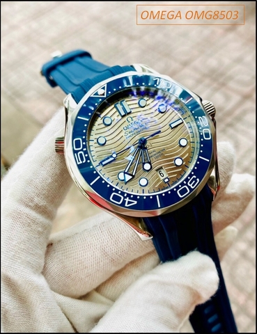 Đồng hồ Nam Omega Seamaster Automatic 007 Dây Cao Su Xanh (41mm)