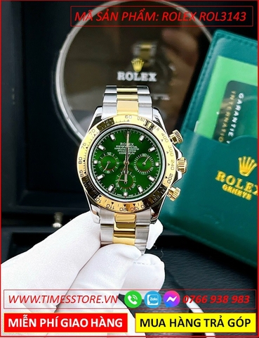 Đồng Hồ Nam Rolex F1 Cosmograph Daytona Automatic Mặt Xanh Dây Demi (42mm)