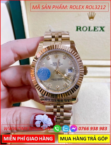 Đồng Hồ Nam Rolex F1 Automatic Mặt Niềng Khía Dây Vàng Gold (41mm)