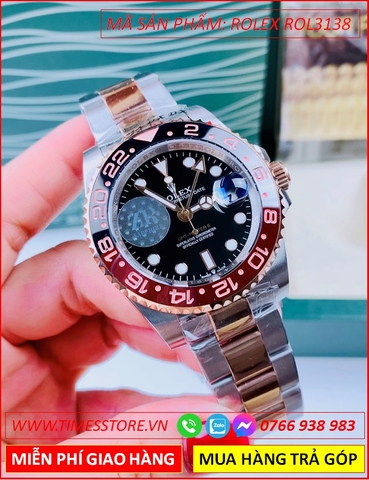 Đồng Hồ Nam Rolex F1 GMT Masterll Automatic Dây Kim Loại Demi (40mm)