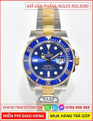 Đồng Hồ Nam Rolex Submariner Automatic Mặt Xanh Dây Demi (41mm)