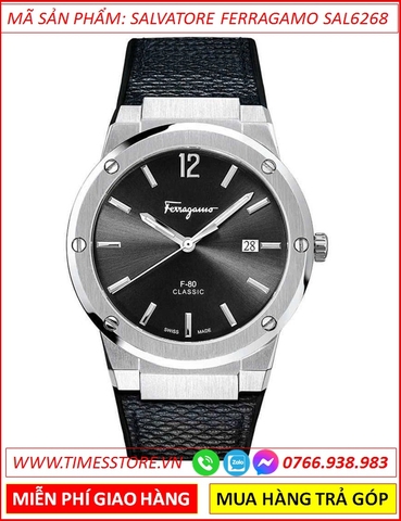 Đồng Hồ Nam Salvatore Ferragamo F80 Karung Mặt Tròn Dây Silicone (41mm)