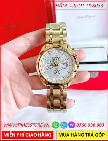 Đồng Hồ Nam Tissot Automatic 6 Kim Dây Vàng Gold (41mm)