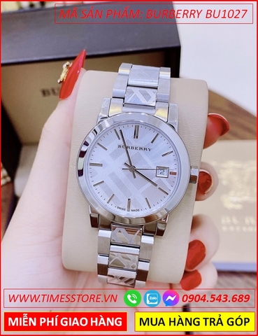 Đồng Hồ Nữ Burberry The City Mặt Tròn Dây Kim Loại (34mm)