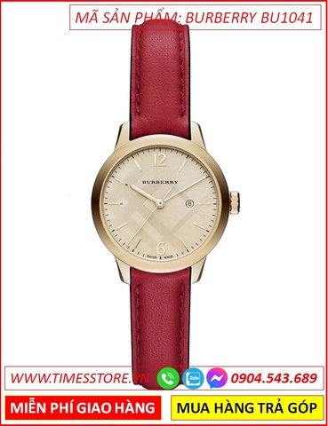 Đồng Hồ Nữ Burberry The Classic Round Mặt Tròn Dây Da Đỏ (32mm)