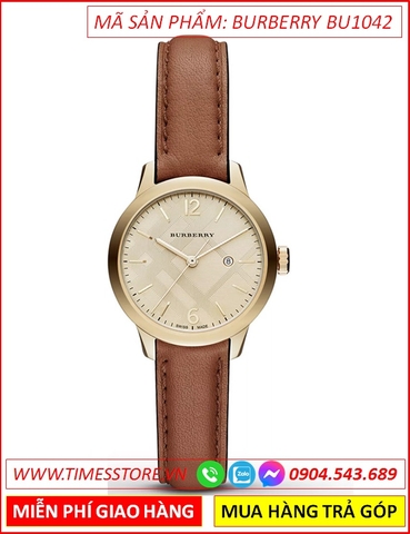 Đồng Hồ Nữ Burberry The Classic Round Mặt Tròn Dây Da Nâu (32mm)