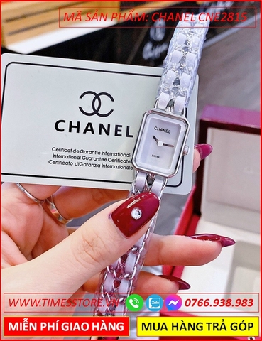 Đồng Hồ Nữ Chanel Premiere Chain Mặt Chữ Nhật Trắng Dây Xích (20x26mm)