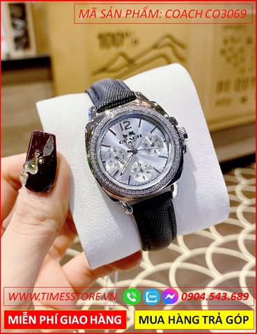 Đồng Hồ Nữ Coach Boyfriend 6 Kim Dây Da (35mm)