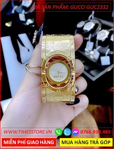 Đồng Hồ Nữ Gucci G Twirt Mặt Trắng Dây Kim Loại Vàng Gold (35mm)