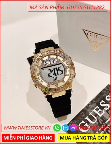 Đồng hồ Nữ Guess Digital Mặt Vàng Gold Luxury Dây Silicone (38mm)