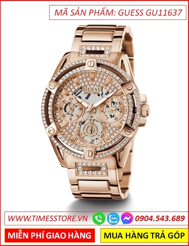 Đồng Hồ Nữ Guess Queen Multifunction Dây Kim Loại Rose Gold (40mm)