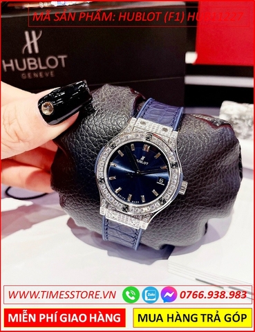 Đồng hồ Nữ Hublot F1 Classic Fusion King Thụy Sĩ Full Đá Dây Silicone Xanh (31mm)