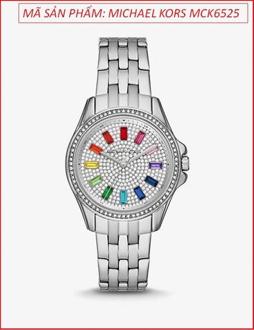 Đồng hồ Nữ Michael Kors Baguette Rainbow Mặt Full Đá Dây Kim Loại (36mm)