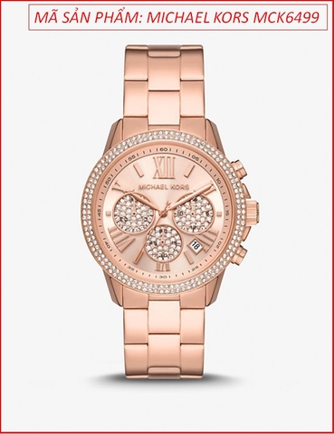 Đồng hồ Nữ Michael Kors Bryn Mặt 6 Kim Đính Đá Dây Rose Gold (40mm)