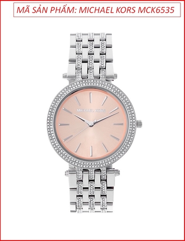 Đồng hồ Nữ Michael Kors Darci Mặt Hồng Đính Đá Dây Kim Loại (39mm)