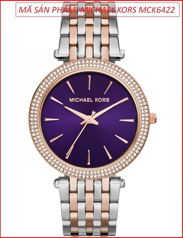Đồng hồ Nữ Michael Kors Darci Mặt Tròn Tím Dây Demi Rose Gold (39mm)