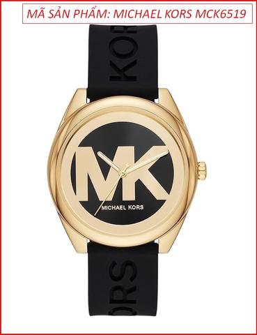 Đồng hồ Nữ Michael Kors Janelle Họa Tiết Logo Dây Silicone Đen (42mm)